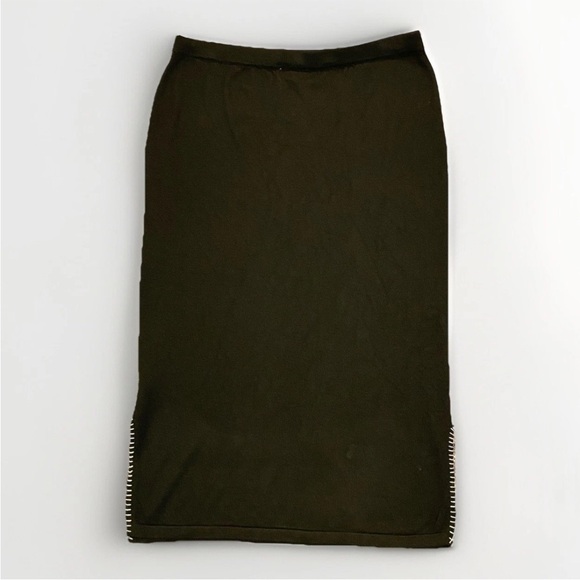 Vince Camuto Women's Midi Pencil Skirt Black Pull On Side Slit Size L - NWT - Picture 1 of 11
